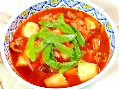 豚こまと里芋とたっぷり野菜！トマト味の簡単シチュー